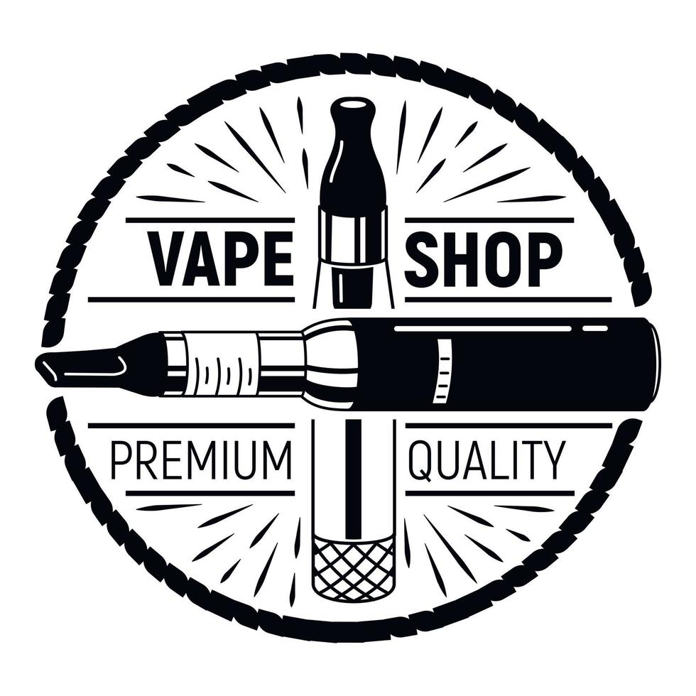 Vape shop logo, simple style vector