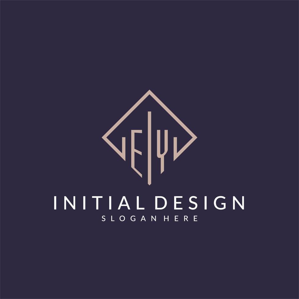 EY initial monogram logo with rectangle style design vector