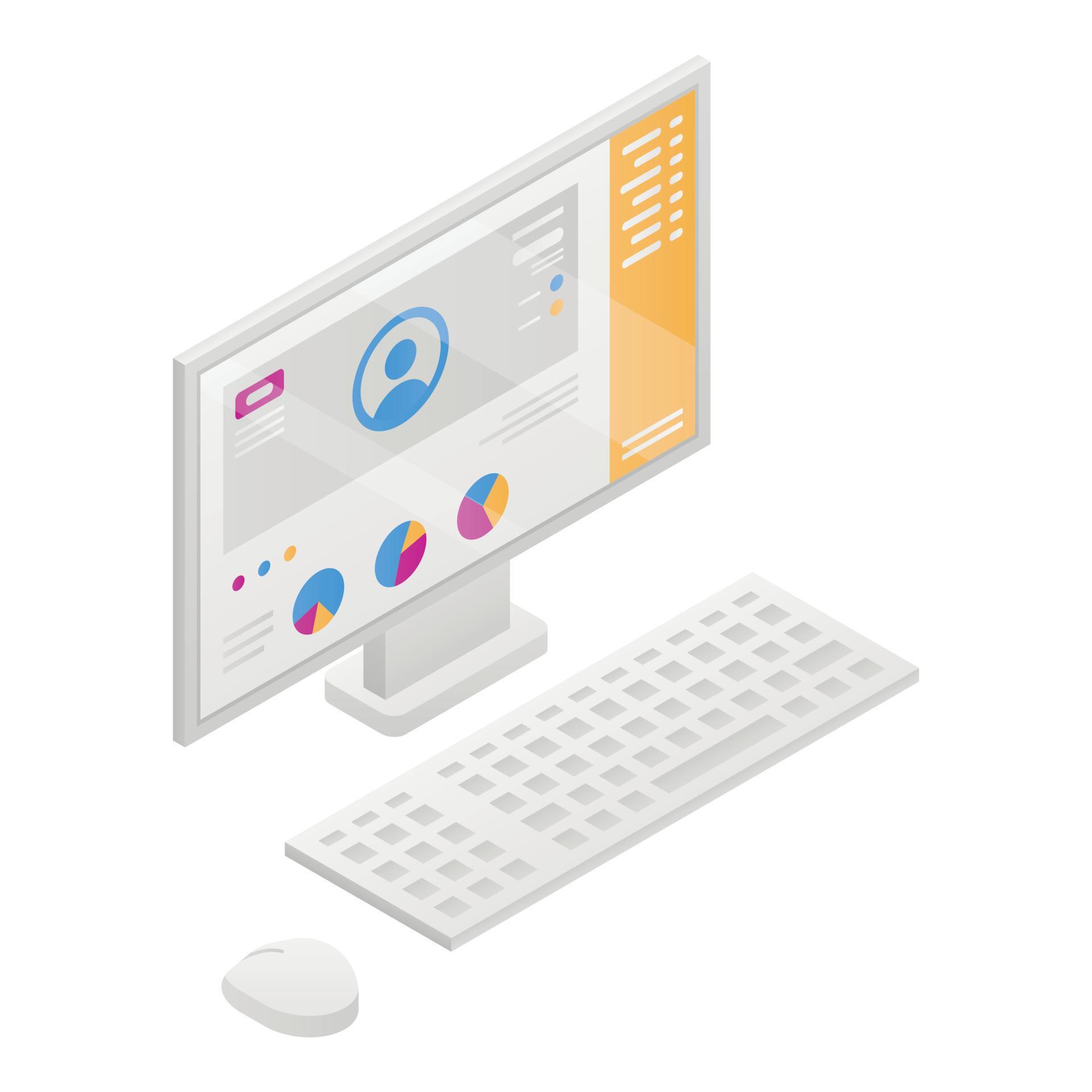 Desktop computer icon, isometric style 15549682 Vector Art at Vecteezy