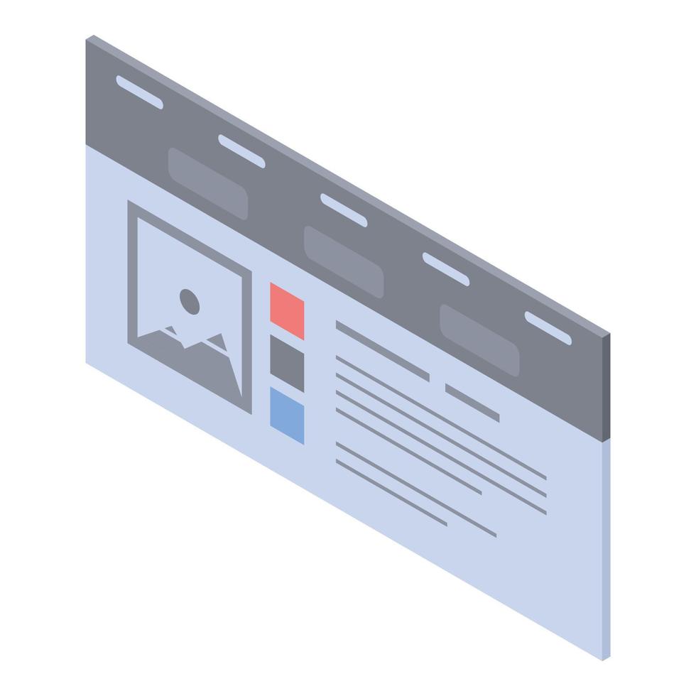 Web page icon, isometric style vector