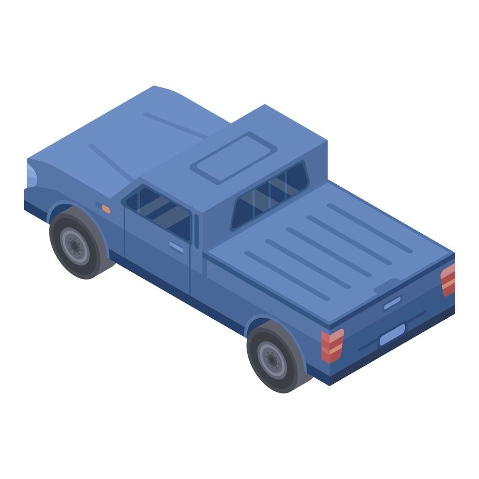Blue pickup icon, isometric style vector