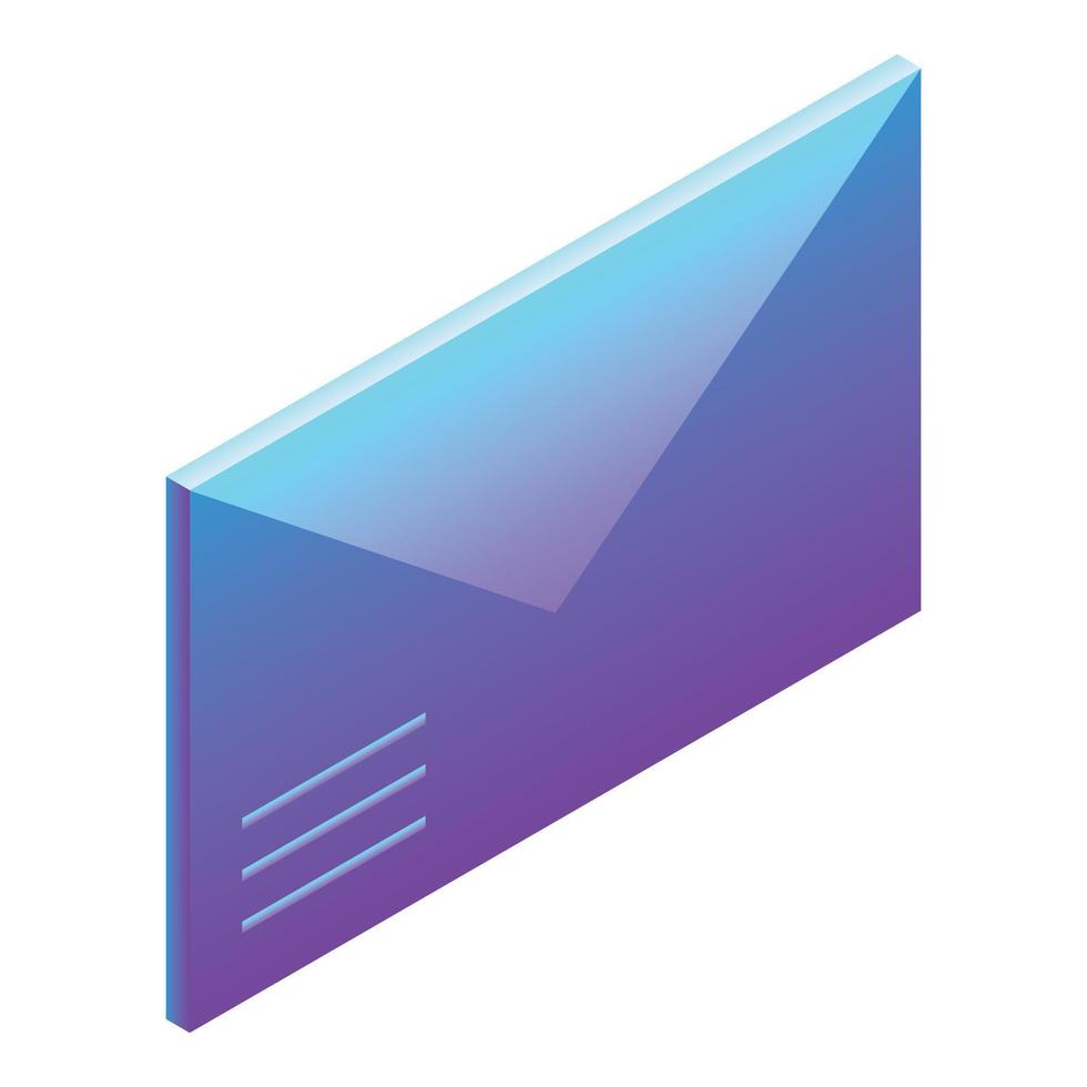 Mail letter icon, isometric style vector