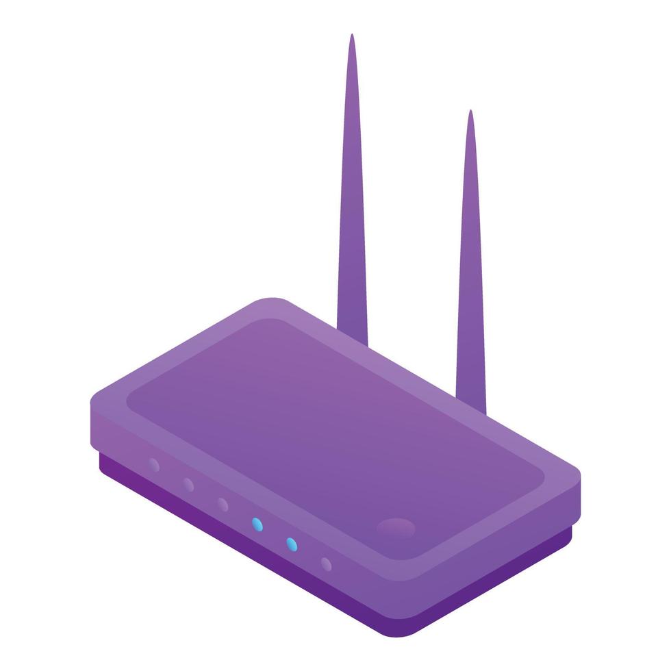 Wifi router icon, isometric style vector