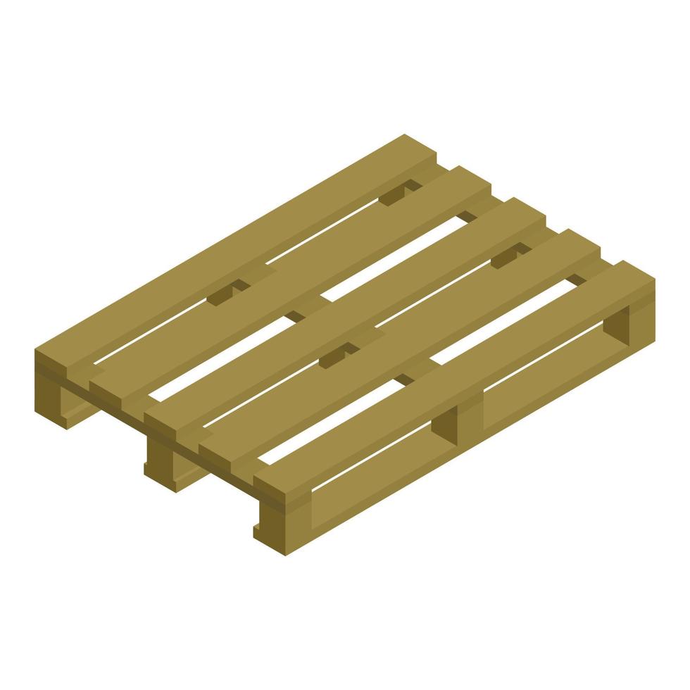 Wood pallet icon, isometric style vector