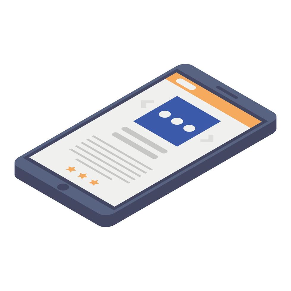 Smartphone shopping icon, isometric style vector