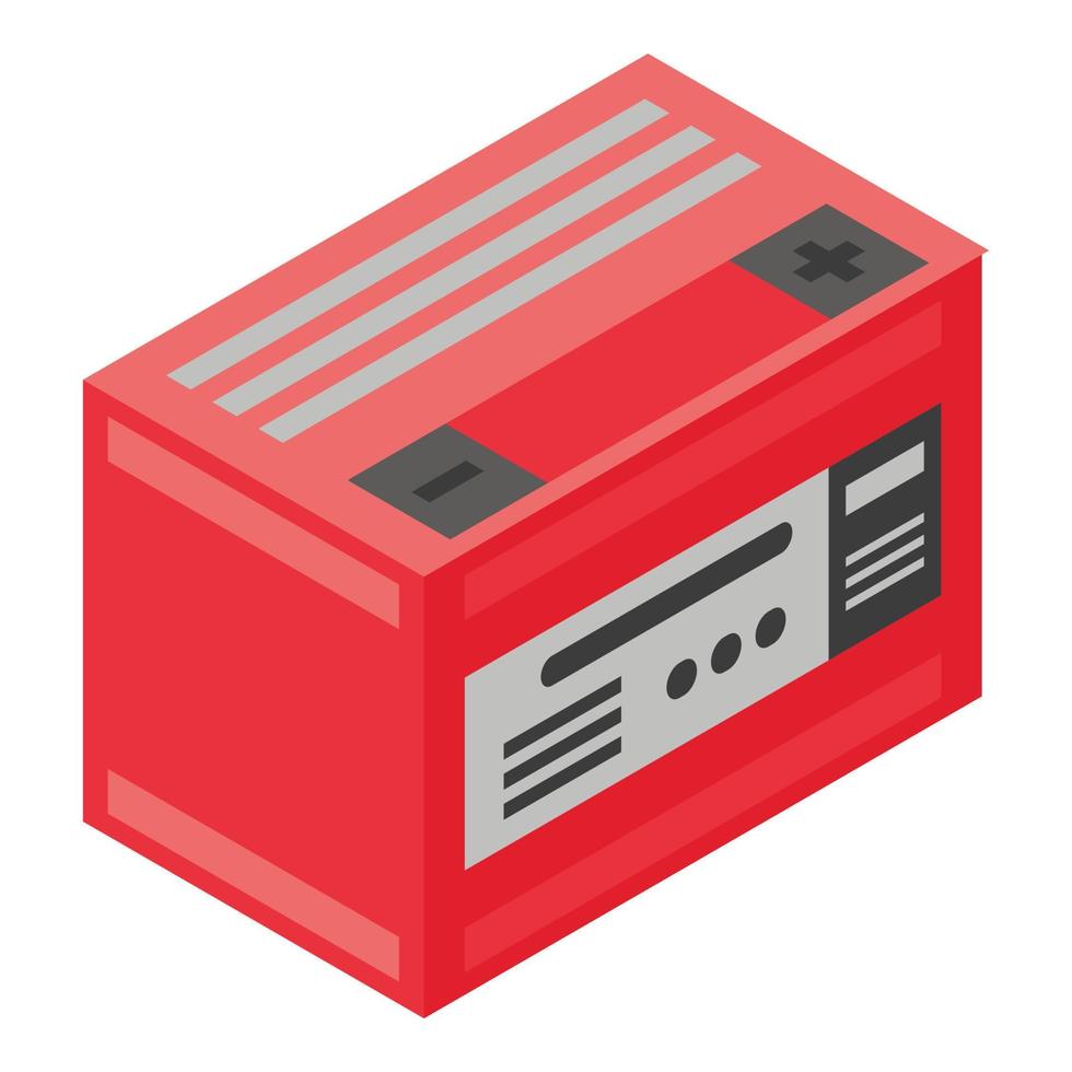 Car battery icon, isometric style vector