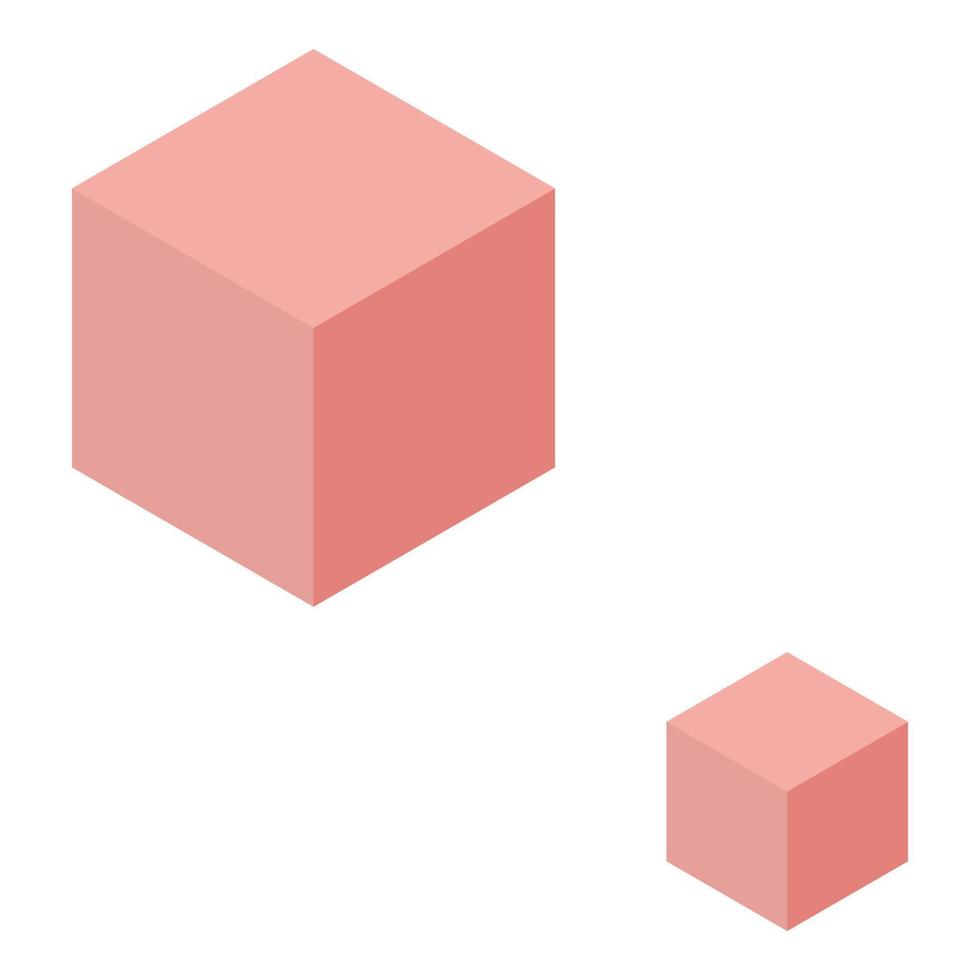 Red cubes icon, isometric style vector