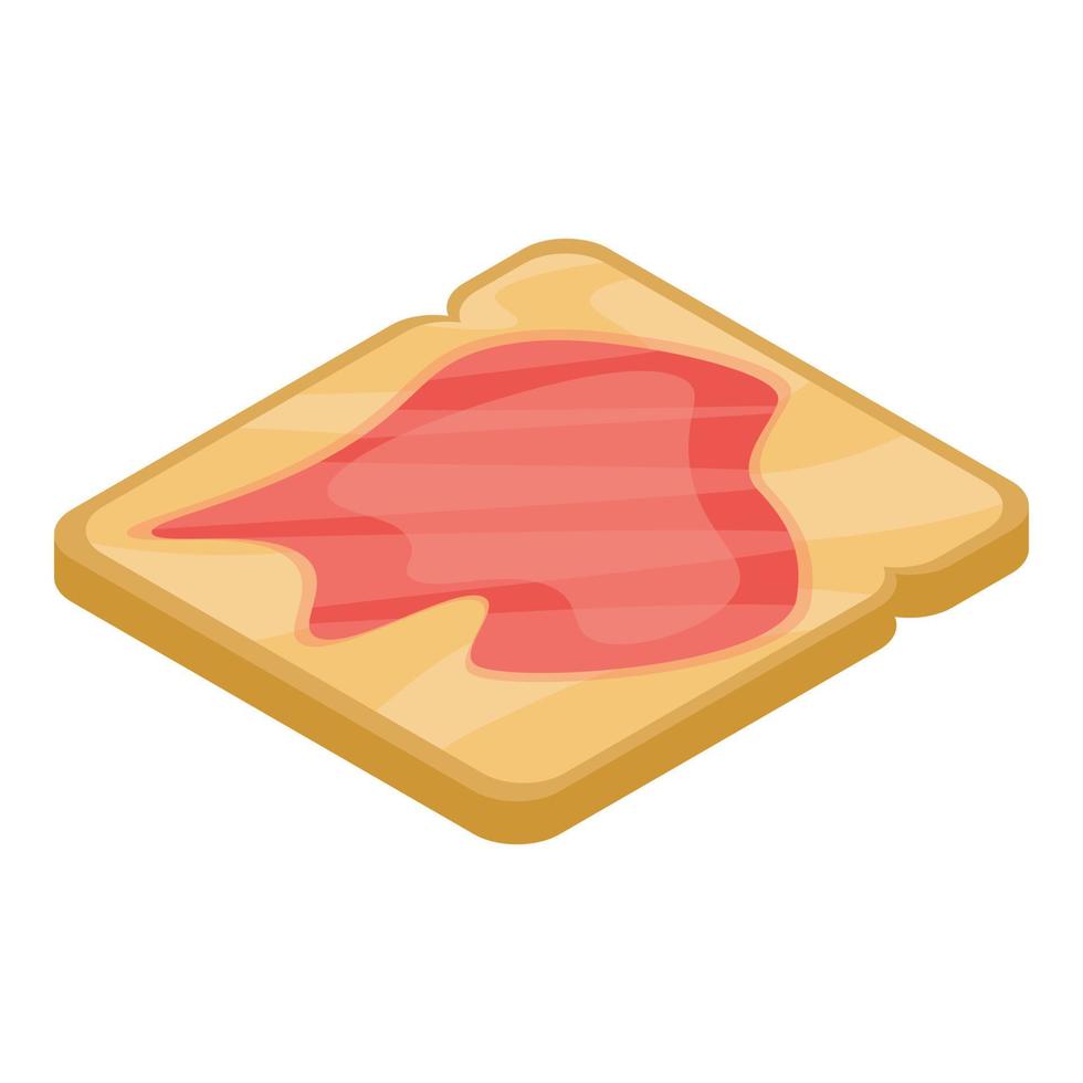 Toast red fish icon, isometric style vector