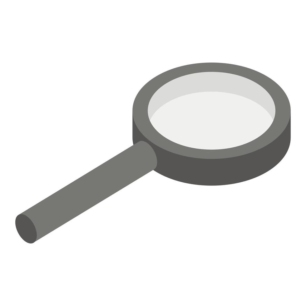 Plastic magnify glass icon, isometric style vector