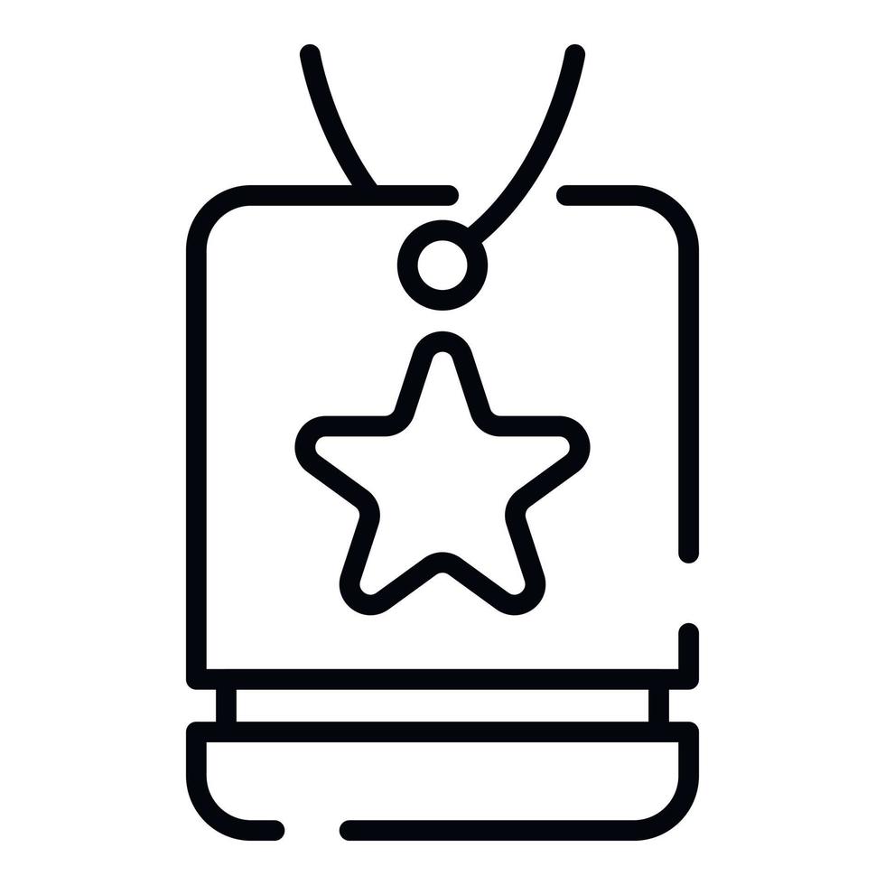 Badge with a star icon, outline style vector