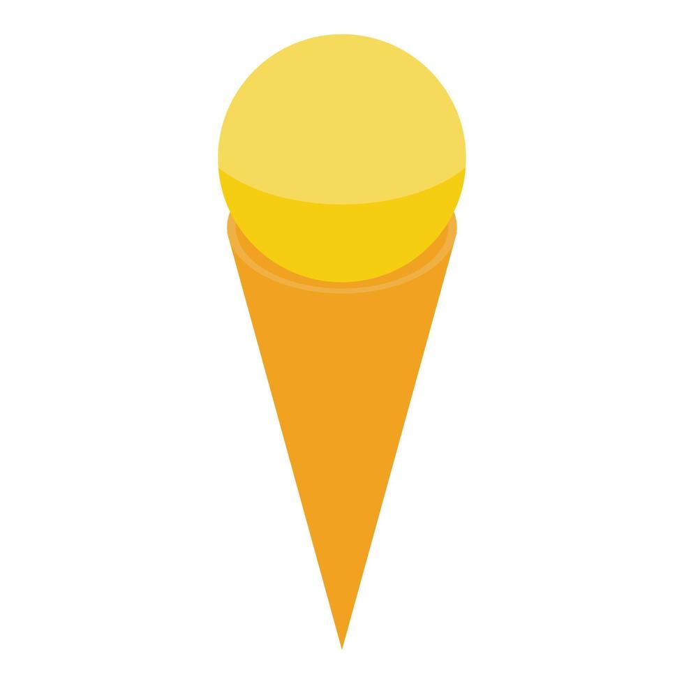 Yellow vanilla ice cream icon, isometric style vector