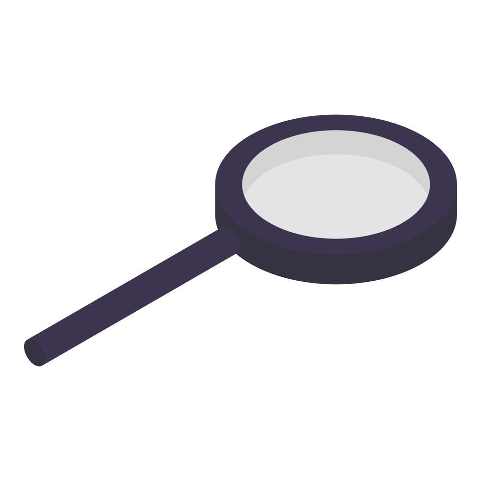 Glass magnifier icon, isometric style vector