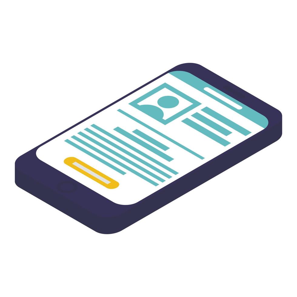 Modern smartphone icon, isometric style vector