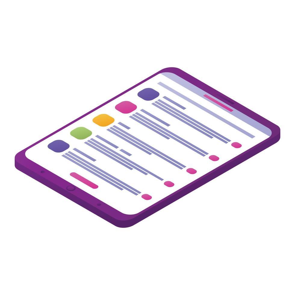 Finance tablet icon, isometric style vector