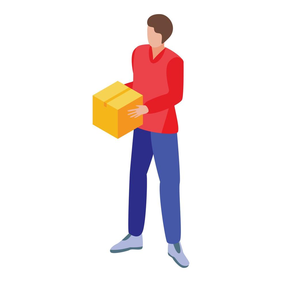 Parcel delivery icon, isometric style vector