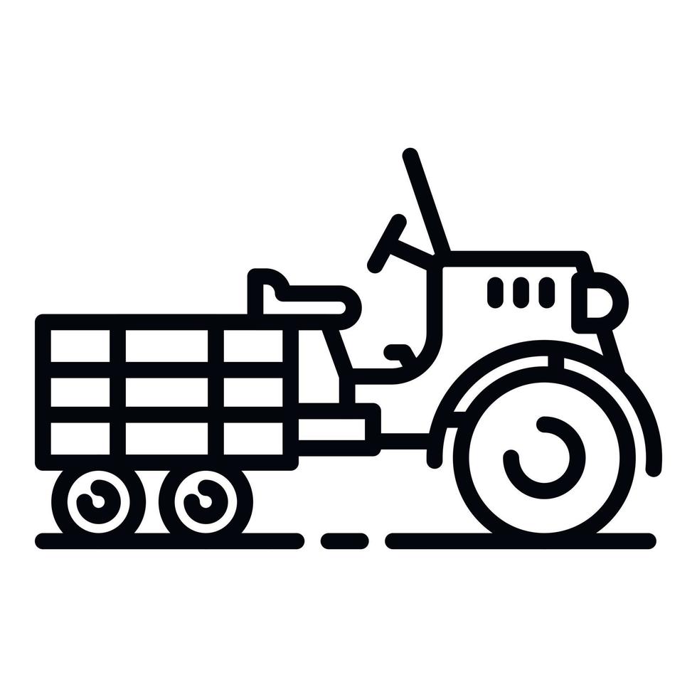 Walk-behind tractor icon, outline style vector
