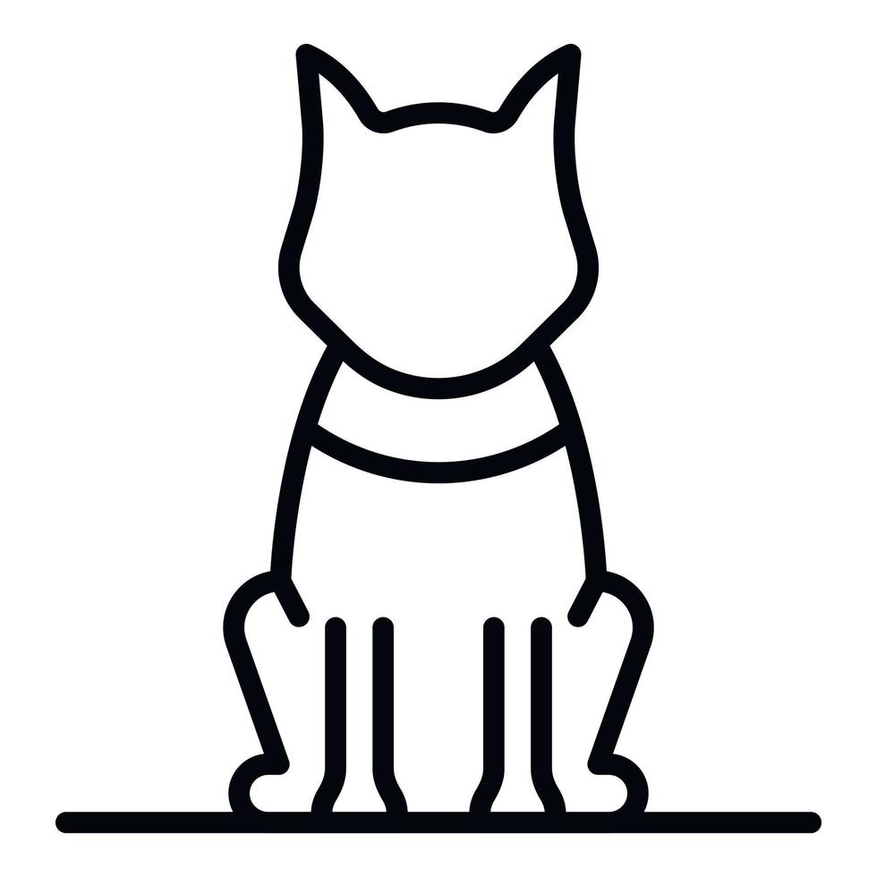 Sit dog icon, outline style vector