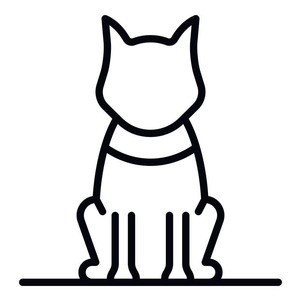 Sit dog icon, outline style vector