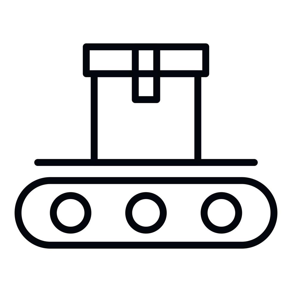 Conveyor packaging icon, outline style vector