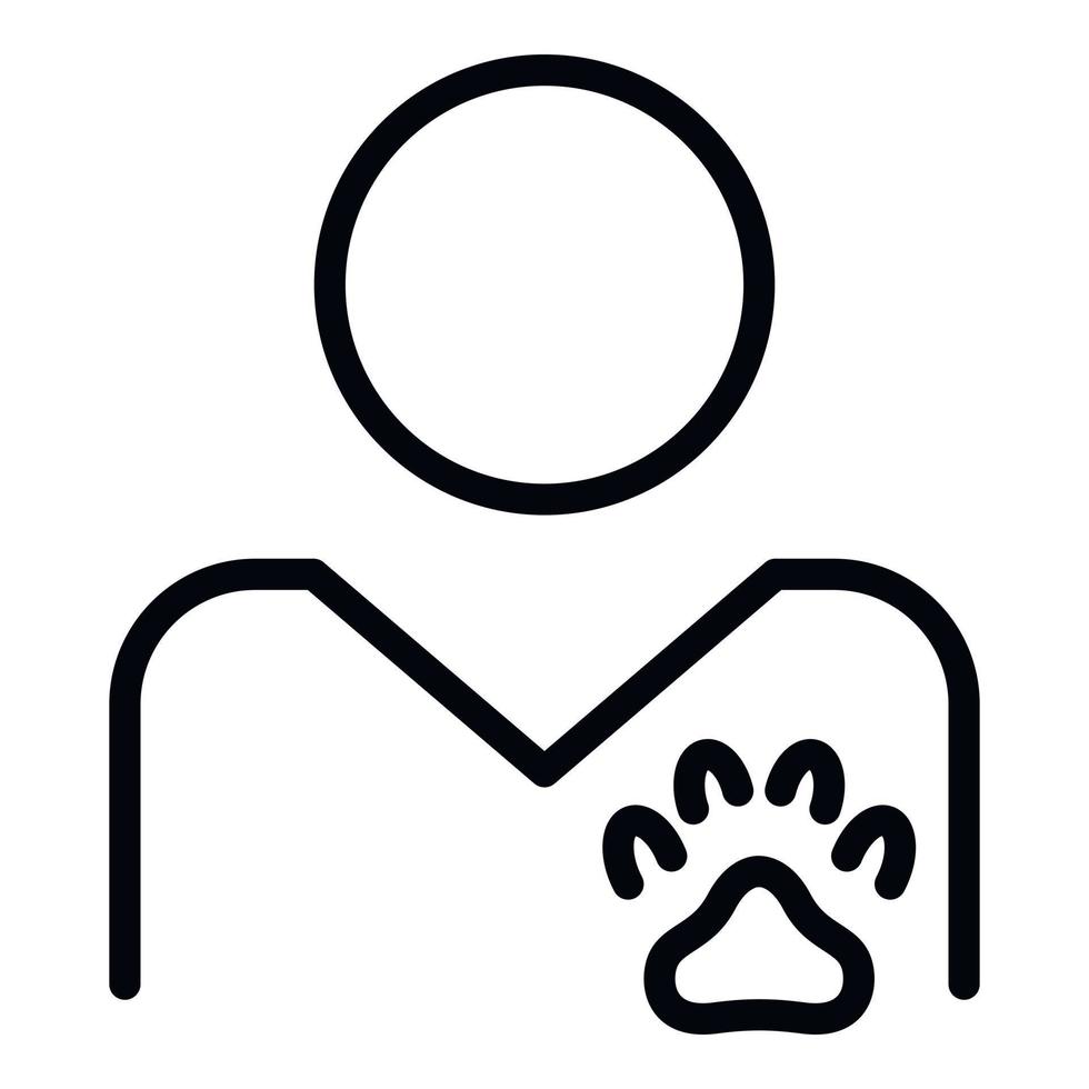 icono de silueta veterinaria, estilo de esquema vector