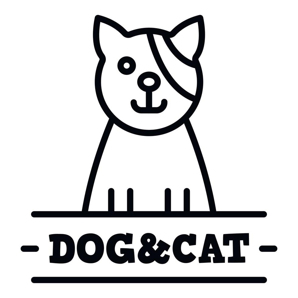 logotipo veterinario gato, estilo de contorno vector