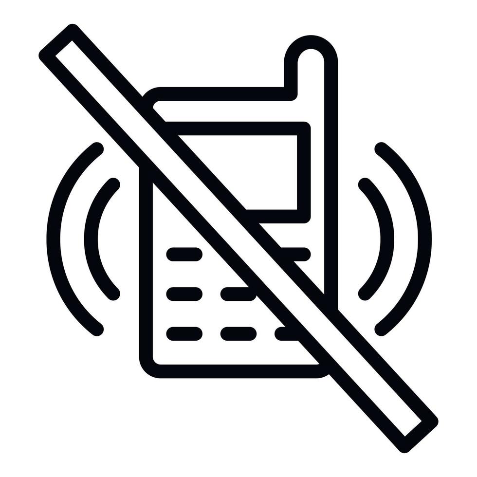 Crossed out telephone icon, outline style vector