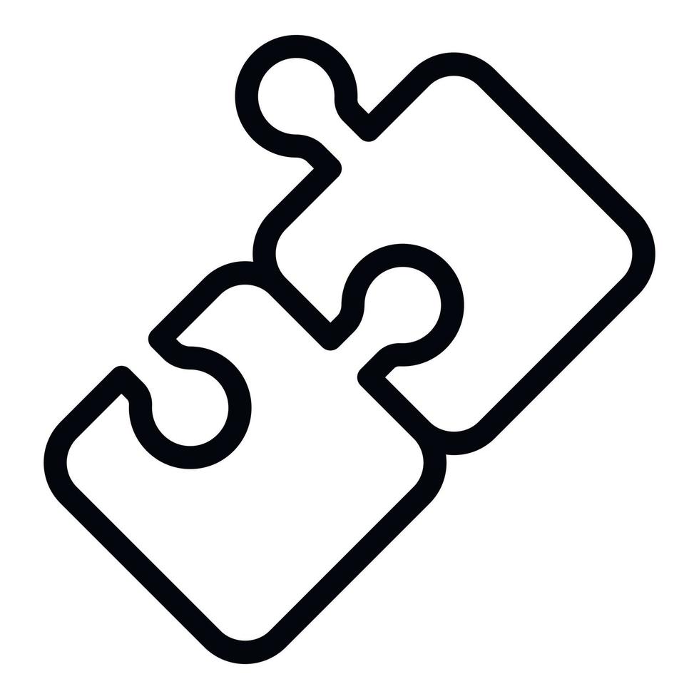 Jigsaw icon, outline style vector