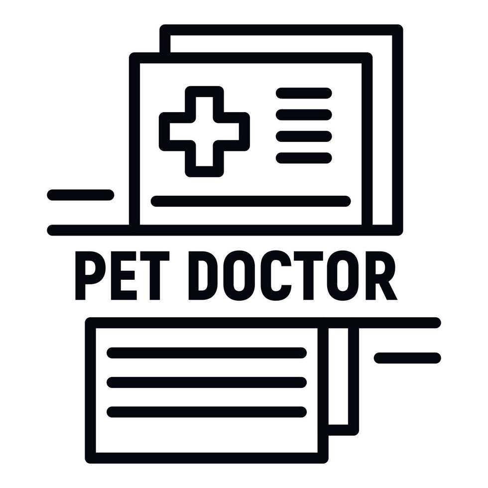Pet doctor logo, outline style vector