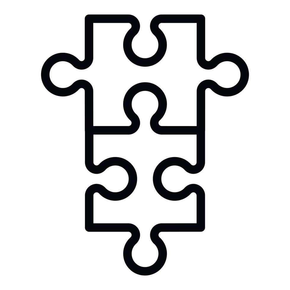 Puzzle assemble icon, outline style vector