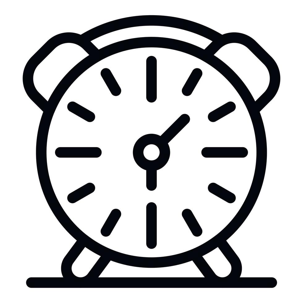 Alarm clock icon, outline style vector