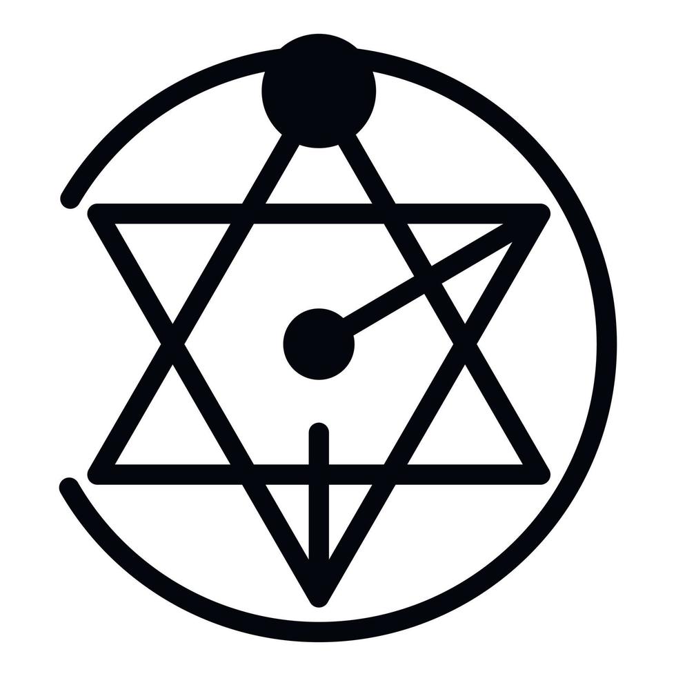 icono de astrología de alquimia, estilo de contorno vector