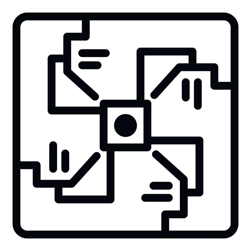 Spiral alchemy icon, outline style vector