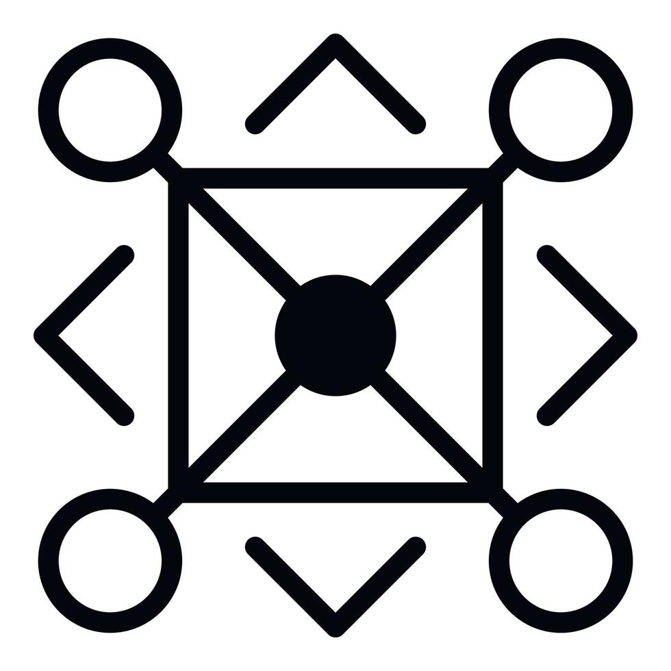 Aztec alchemy icon, outline style vector