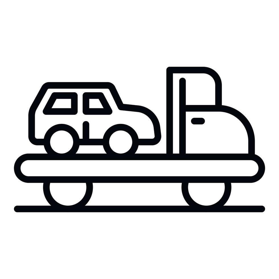 Car accident tow icon, outline style vector