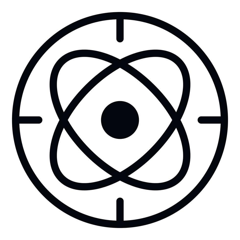 Circle atom alchemy icon, outline style vector