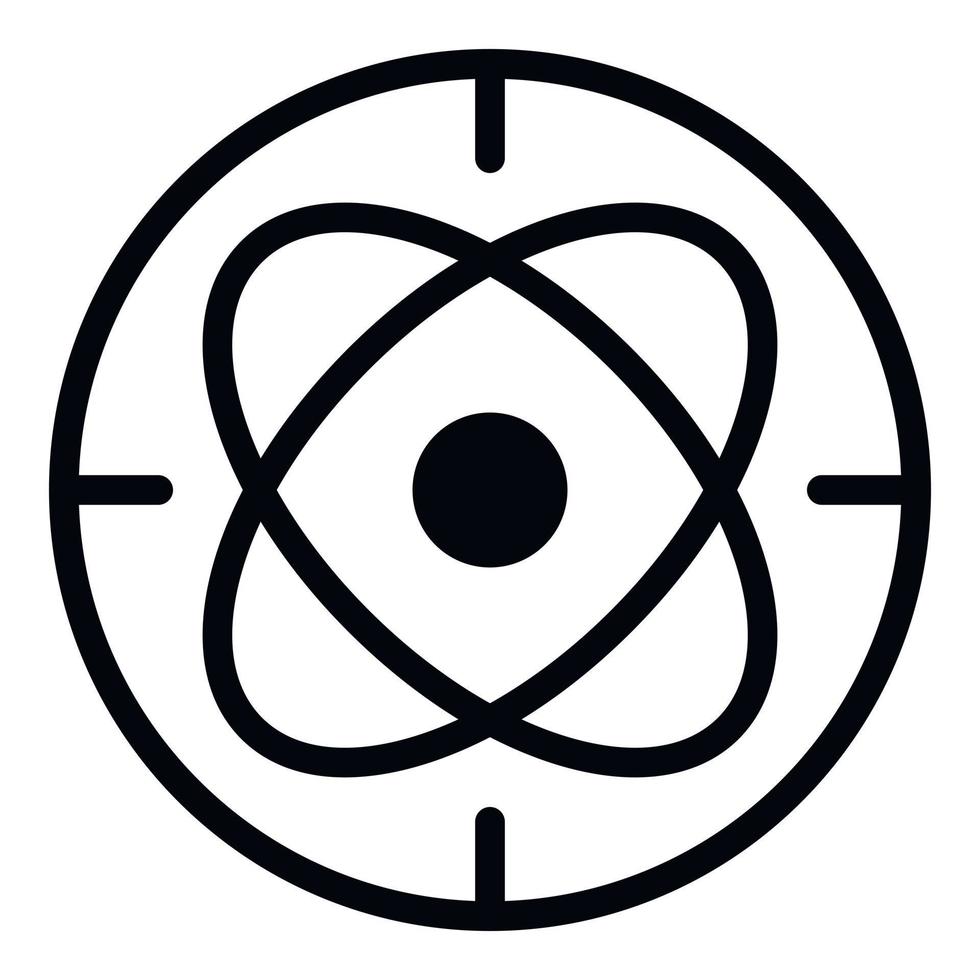 Circle atom alchemy icon, outline style vector