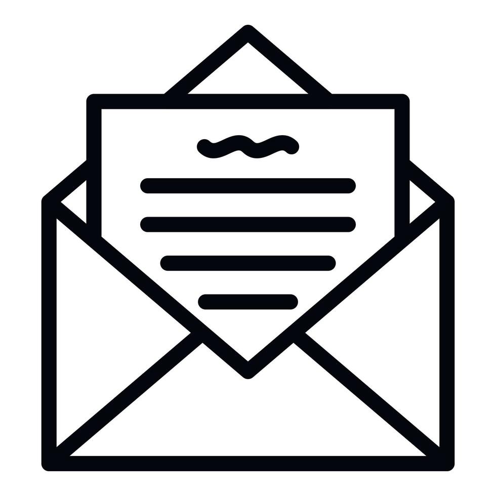 Mail letter icon, outline style vector