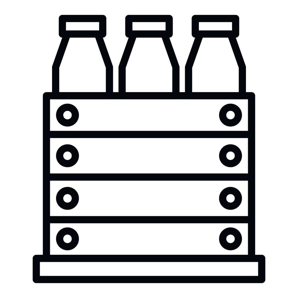 Milk bottle box icon, outline style vector