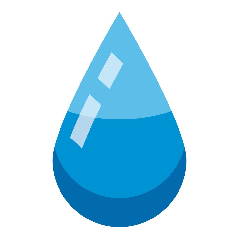 Water drop icon, isometric style vector
