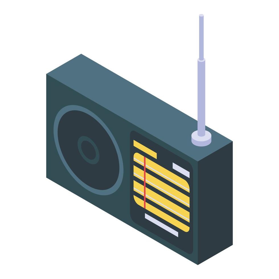 Antenna radio icon, isometric style vector