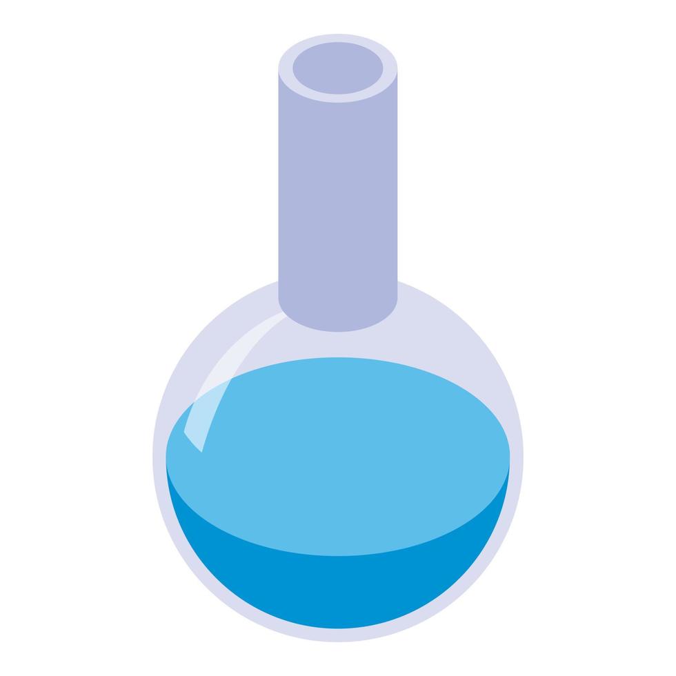 Chemical flask icon, isometric style vector