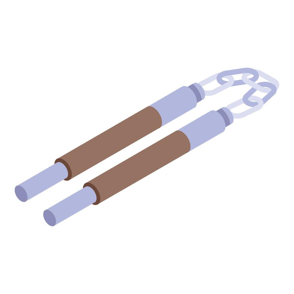 Nunchucks icon, isometric style vector