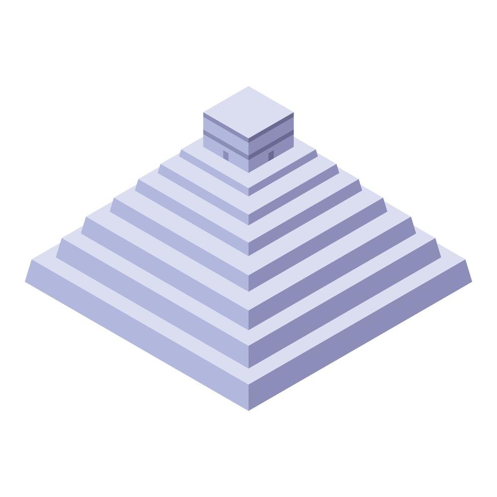 Mexican pyramid icon, isometric style vector