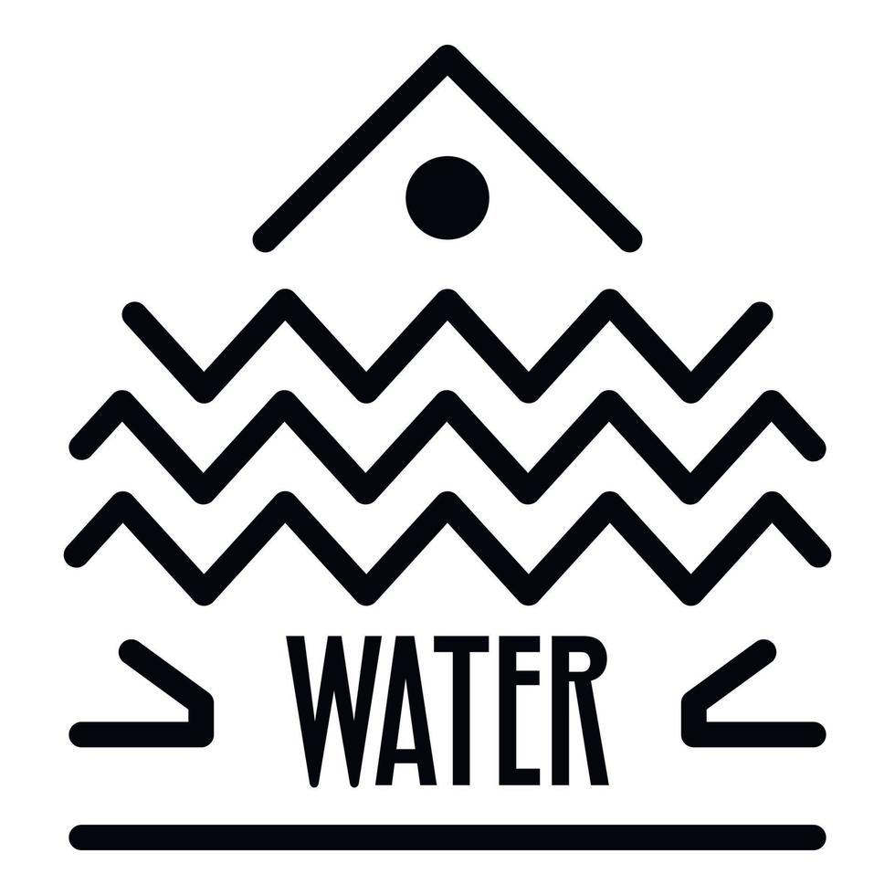 icono de alquimia de agua, estilo de esquema vector
