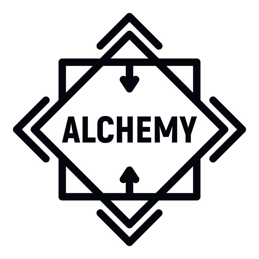 Alchemy icon, outline style vector