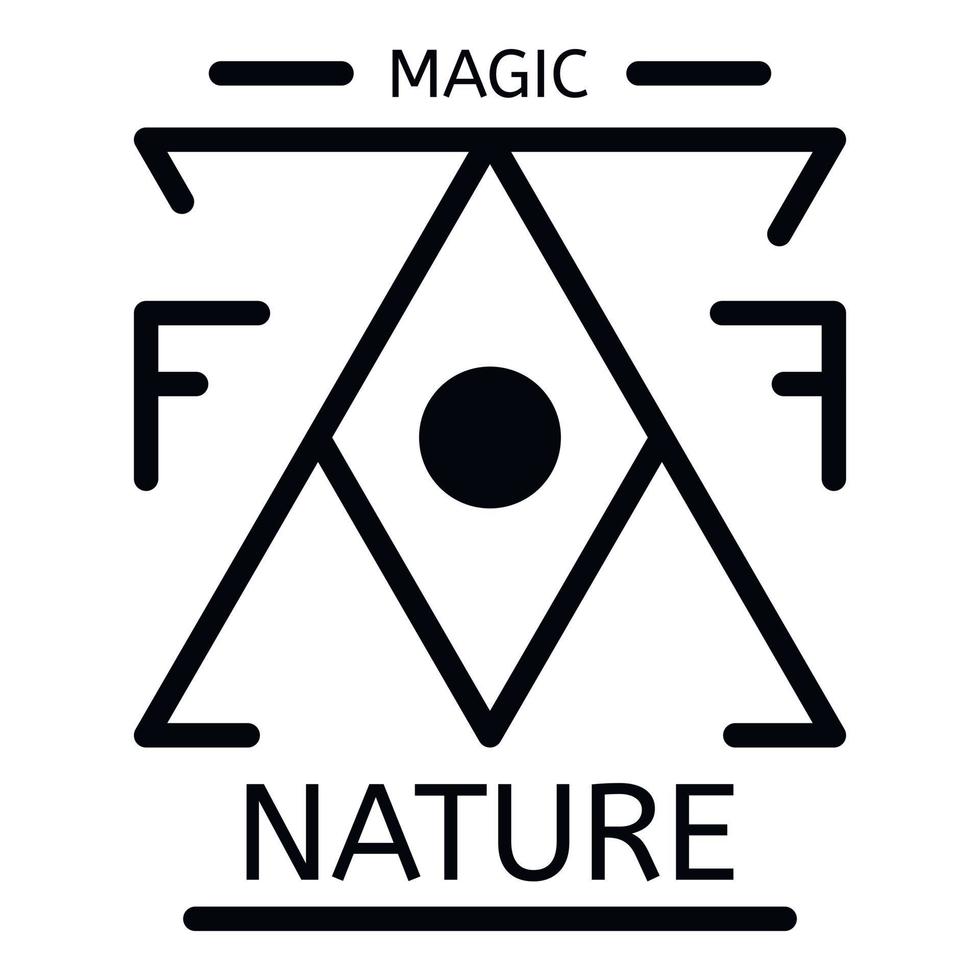 icono de alquimia de la naturaleza mágica, estilo de esquema vector