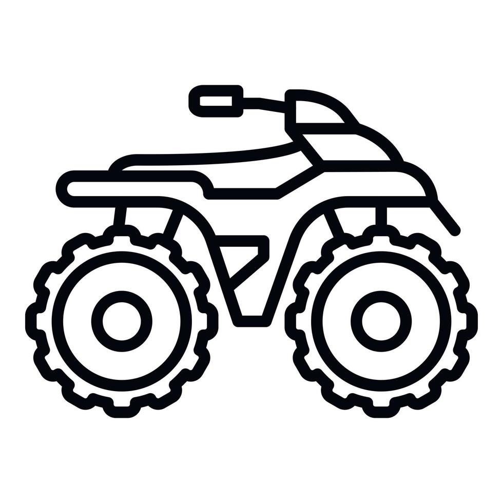 Side quad bike icon, outline style vector