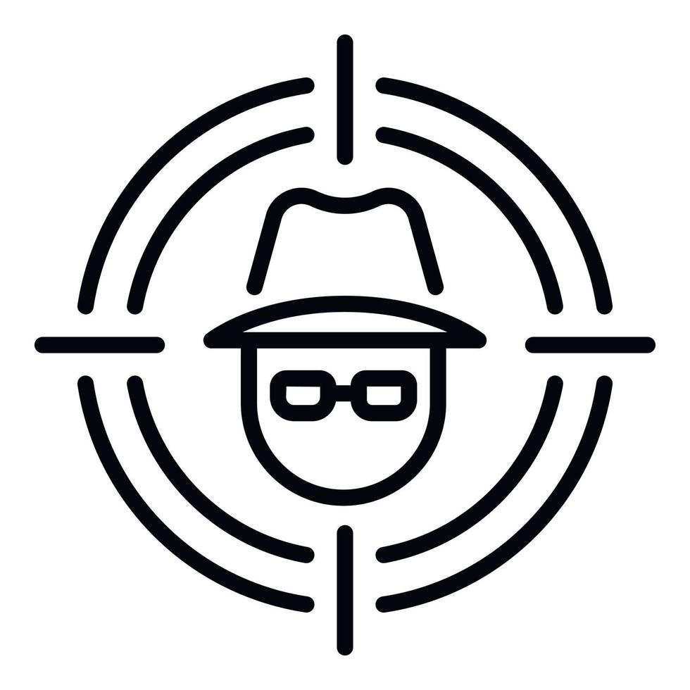 Hacker target icon, outline style vector