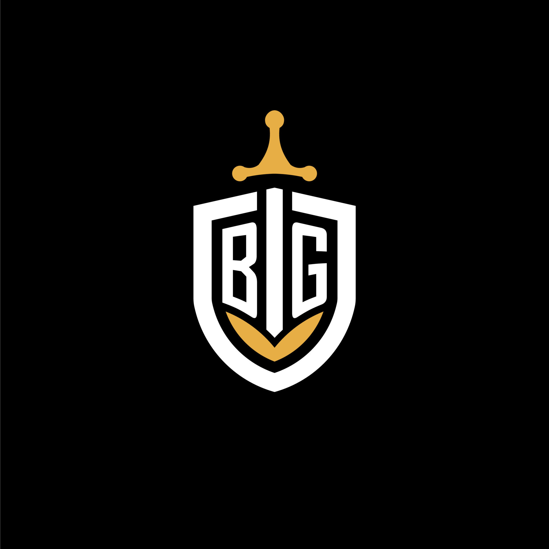 creative letter bg logo gaming esport con ideas de diseño de escudo y