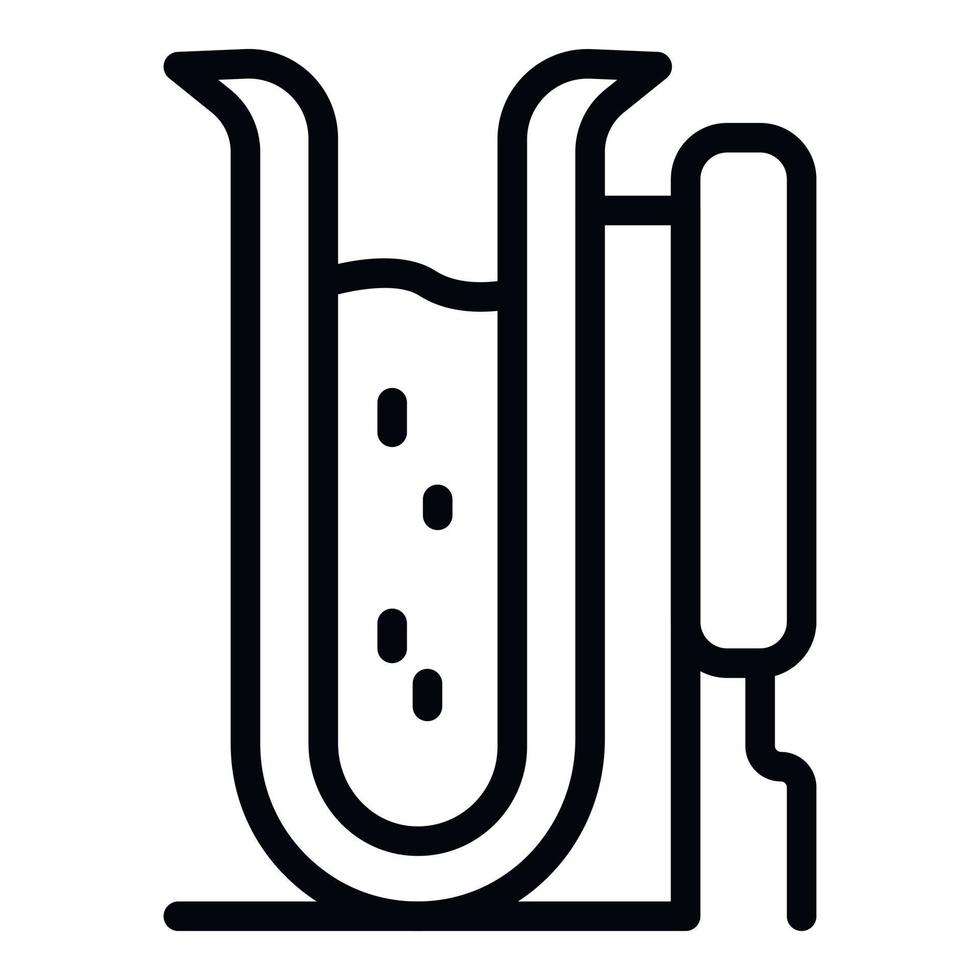 Test tube with liquid icon, outline style vector